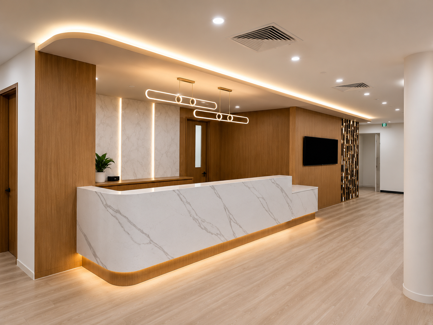 front reception from different view