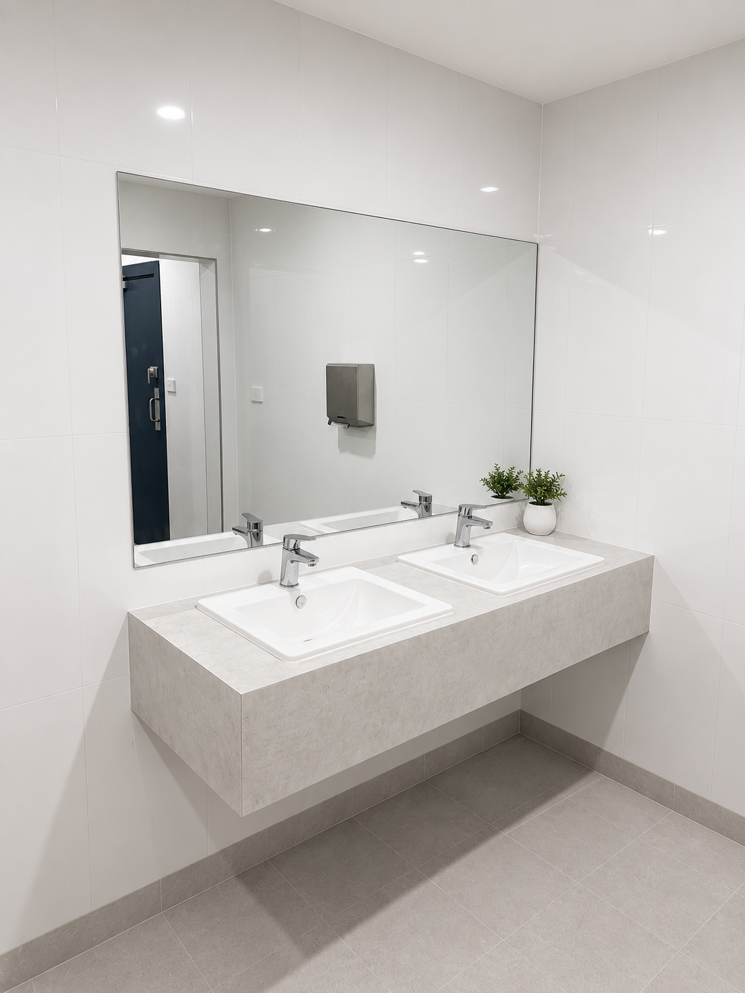 modern minimalist public washroom design