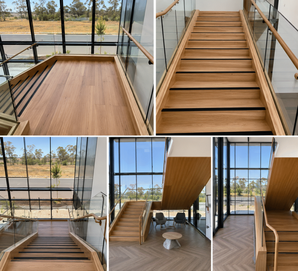 staircase with natural light