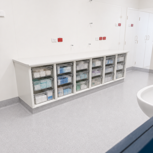 Gunnedah Hospital clean and organised medical supply room