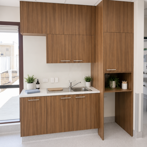 Gunnedah Hospital modern kitchenette with bright daylight