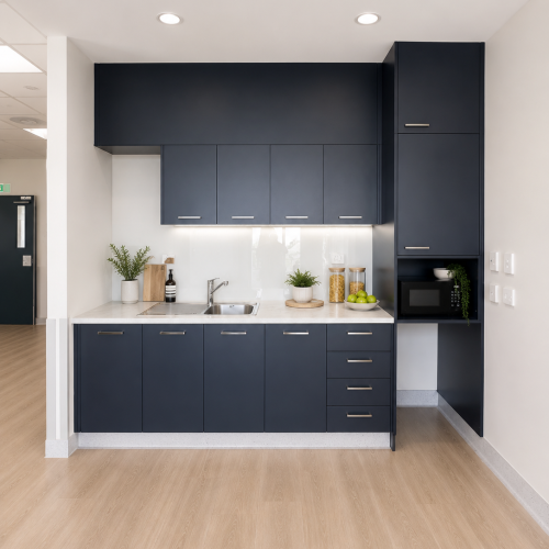 Gunnedah Hospital modern minimalist kitchenette with natural accents