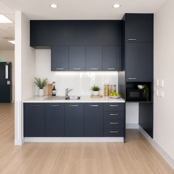 Anderson St Kitchens modern minimalist kitchenette with natural accents