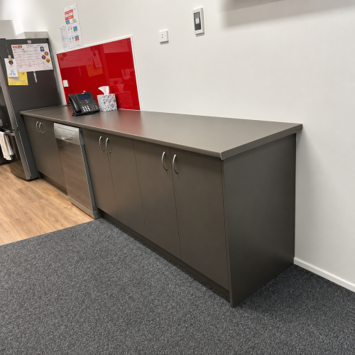 modern office breakroom with sleek design