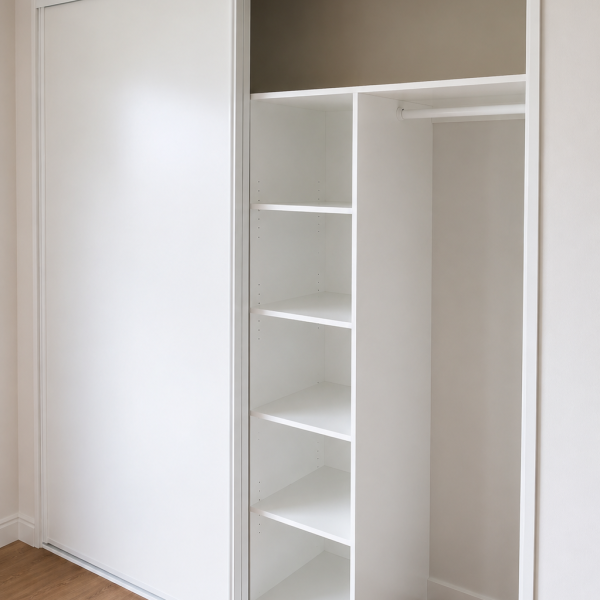 modern sliding closet with clean lines